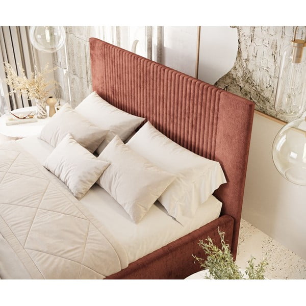 Pruun polsterdatud kaheinimesevoodi panipaigaga 160x200cm Etero - Maison de Rêve-image-4