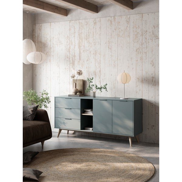 Hallikasroheline kummut 165x80x40 cm Pisco – Marckeric-image-1