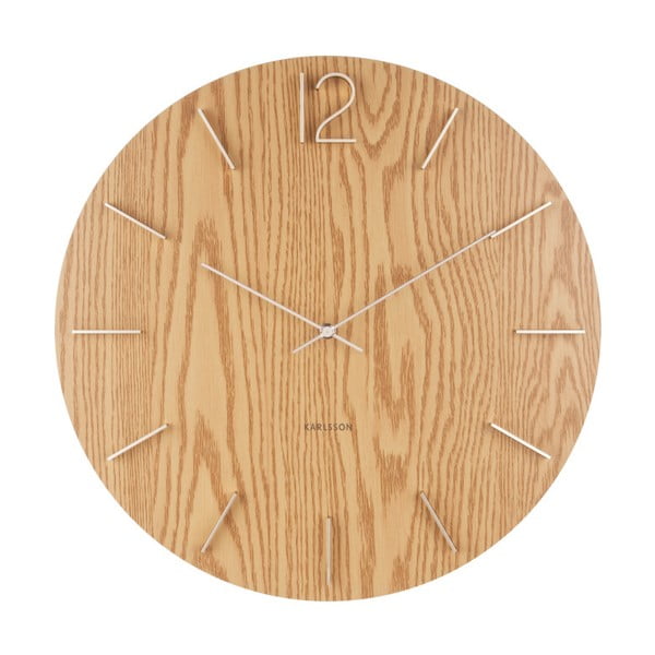 Světle hnědé nástěnné hodiny Karlsson Meek, ⌀ 50 cm