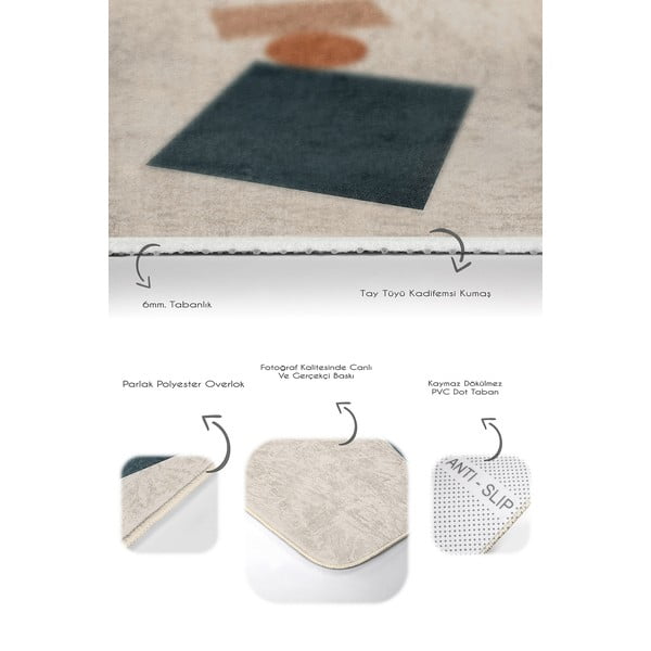 Beežid sametist vannitoamatid 2tk komplektis 60x100 cm Geometry Shapes - Mila Home-image-3