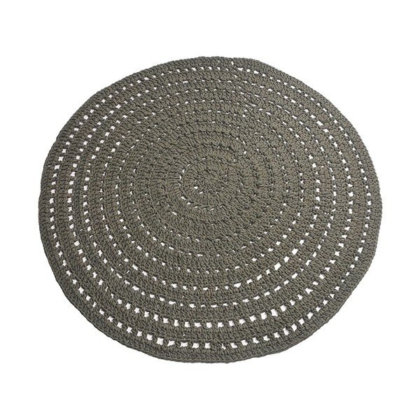 Tmavě zelený kruhový bavlněný koberec LABEL51 Knitted, ⌀ 150 cm