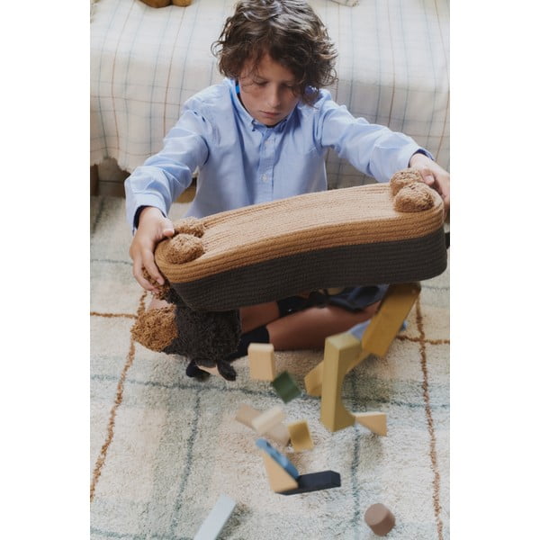 Kreem-salveiroheline pestav/käsitsi kootud puuvillane vaip 90x120 cm Tartan Blue Sage - Lorena Canals-image-4