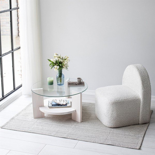 Valge ümmargune kohvilaud ø 75 cm Mondo - Neostill-image-2