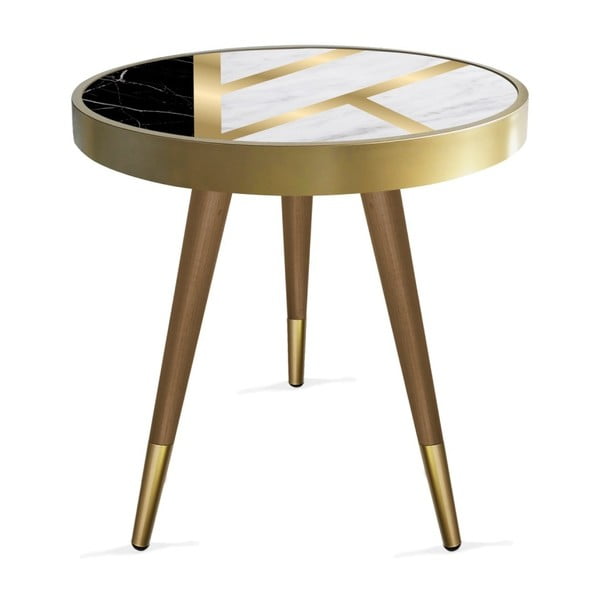 Příruční stolek Rassino Liny Marble Circle, ⌀ 45 cm