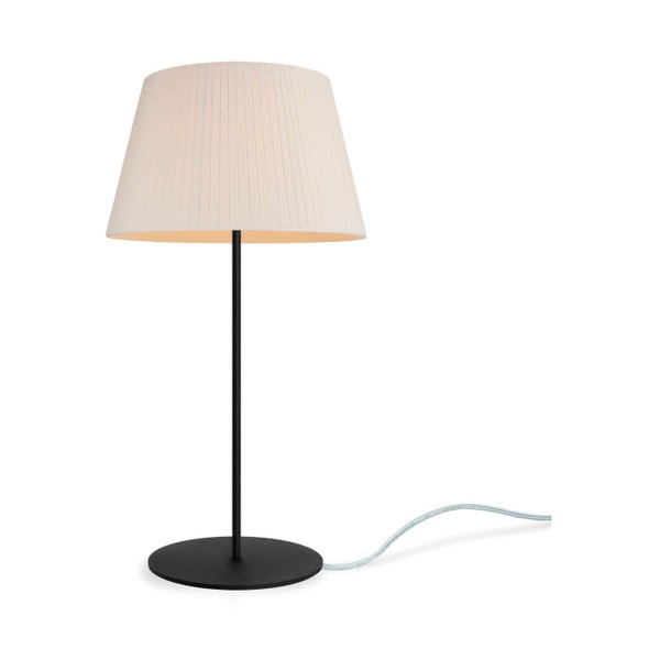 Krémová stolní lampa s černou základnou Bulb Attack Dos Plisado, ⌀ 36 cm