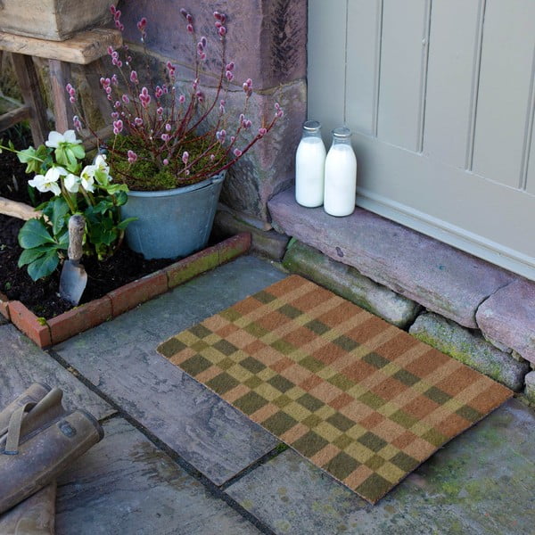 Kookoskiududest uksematt 40x60 cm Pink and Blue Check - Artsy Doormats-image-3