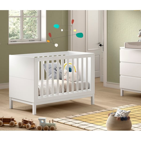 Valge männi täispuidust narivoodi 60x120 cm Eva – Vipack-image-1