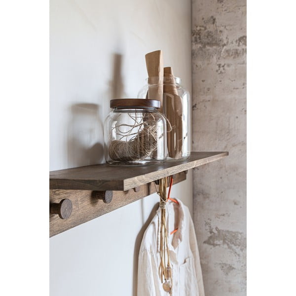 Pruun tammepuidust riiuliga seinanagi 90 cm Showcase - Mette Ditmer Denmark-image-2