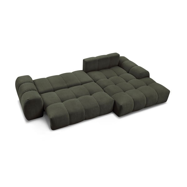 Roheline šenilldiivanvoodi/panipaigaga nurgadiivan (parem nurk/diivanvoodiga) Everest - Bobochic Paris-image-4