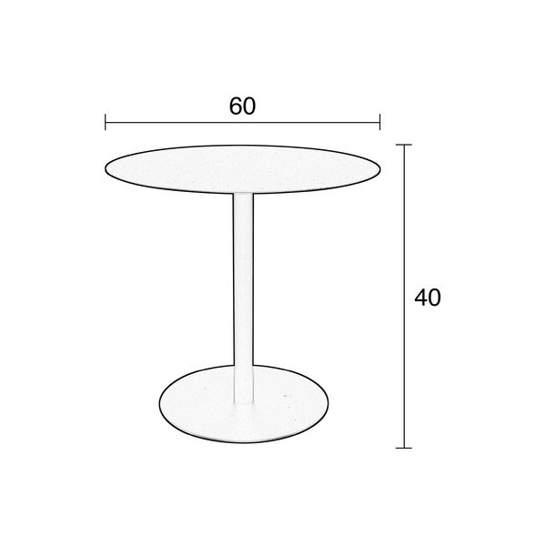 Must metallist ümmargune diivanilaud ø 60 cm Snow - Zuiver-image-4