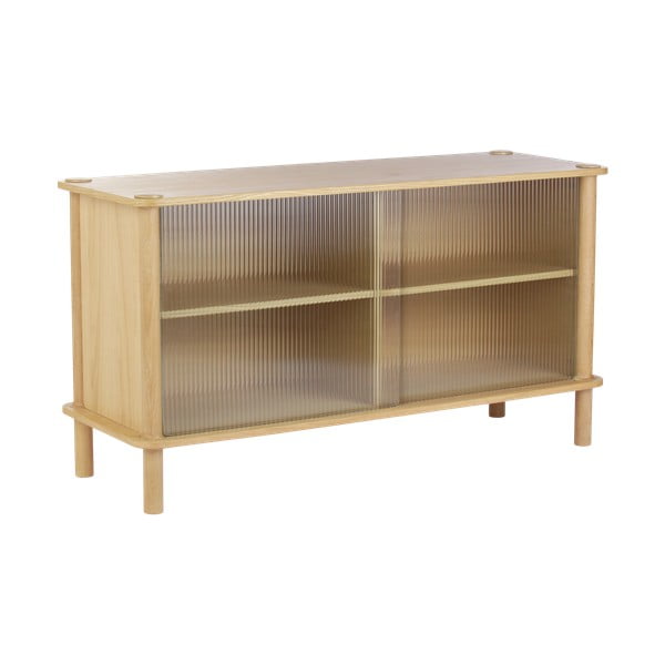 Tammepuidust lükandustega vitriinkapp 135x73,5x48 cm Italic - UMAGE-image-1