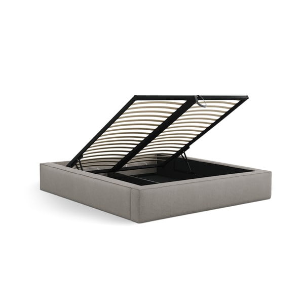 Helehall polsterdatud kaheinimesevoodi koos panipaiga ja voodipõhjaga 180x200 cm Simon - Micadoni-image-3