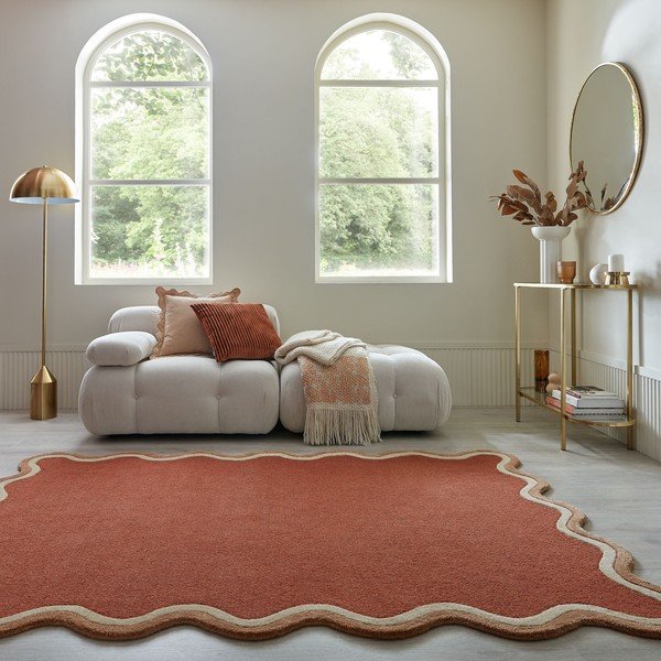 Käsitsi kootud villaseguga vaip terrakota värvi 120x170 cm Rivo Wool - Flair Rugs-image-1