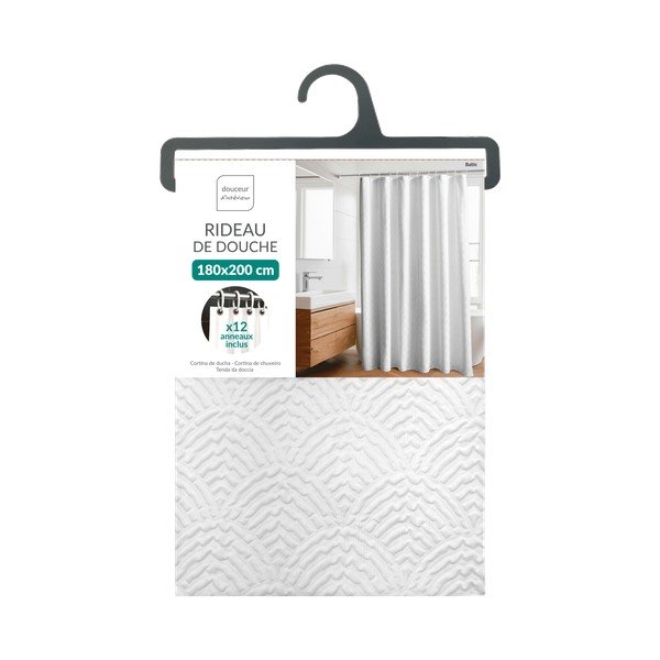 Valge mikrokiust kardin 180x200 cm Baltic - douceur d'intérieur-image-1