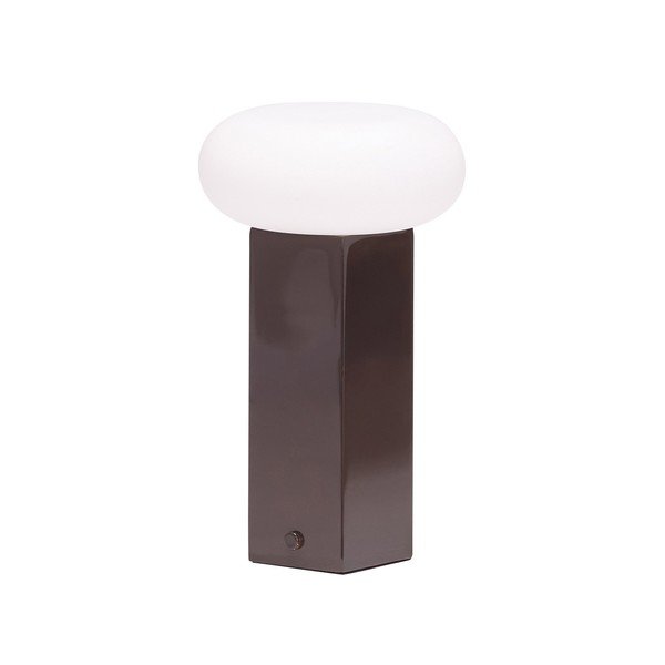 Pruun metallist hämardatav LED-laualamp klaasist varjuga (kõrgus 20 cm) Low - Hübsch
