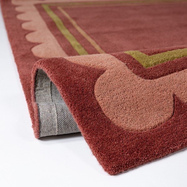 Burgundiapunane käsitsi kootud villane vaip 160x230 cm Lois - Flair Rugs-image-3