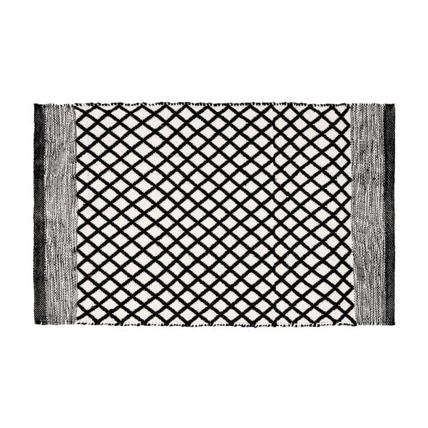 Must-valge vannitoamatt taaskasutatud plastist 50x80 cm Tara - Wenko