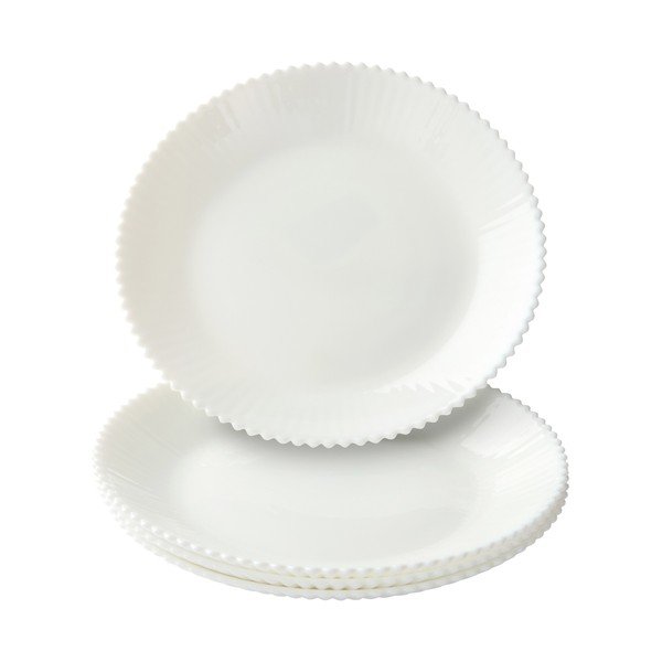 Valged klaasist magustoidutaldrikud, 4 tk, ø 17,5 cm Alessia - Jotex