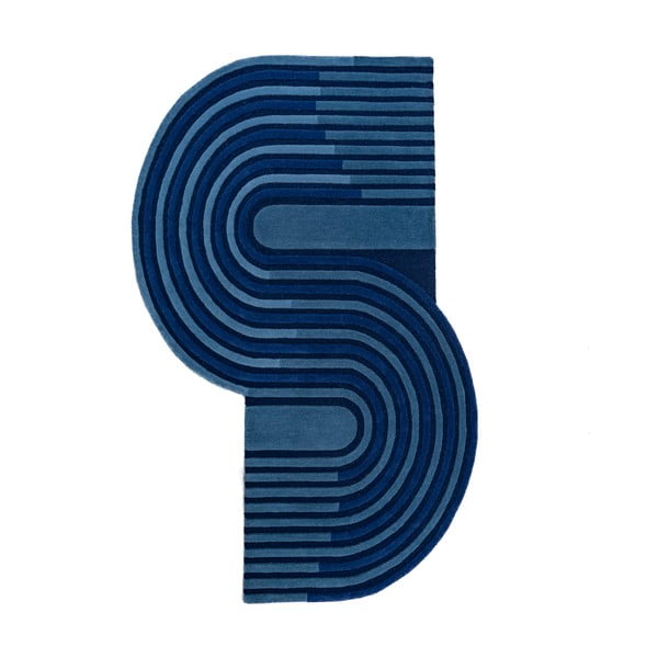 Tumesinine käsitsi kootud villane vaip 120x180 cm Conway Retro - Flair Rugs