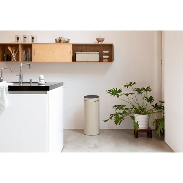 Beež terasest prügikast 30 l Touch Bin - Brabantia-image-1