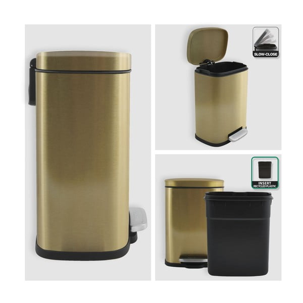 Matt kuldne terasest prügikast 5 l Akira - Spirella-image-4