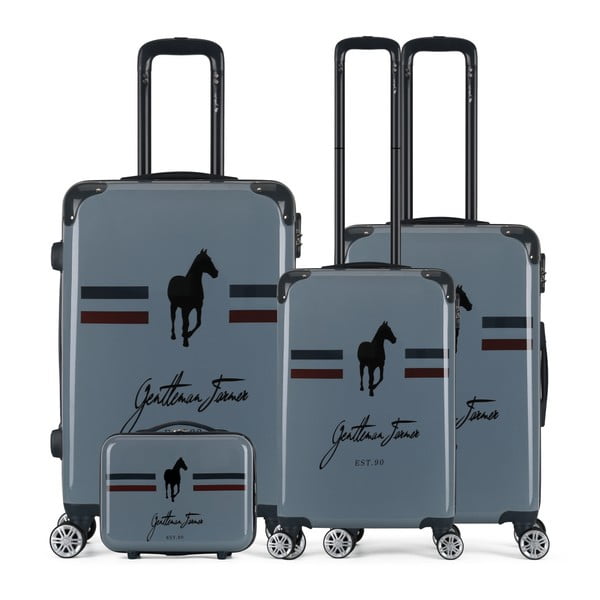 Sada 4 tmavě šedých cestovních kufrů na kolečkách GENTLEMAN FARMER Integre & Vanity Malo