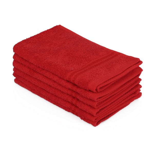 Sada 6 červených bavlněných ručníků Madame Coco Lento Rojo, 30 x 50 cm