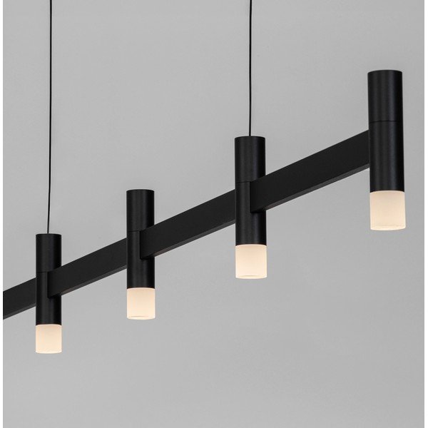 Mattmust alumiiniumist hämardatav LED-rippvalgusti akrüülklaasist varjuga Poetic - Nova Luce-image-1