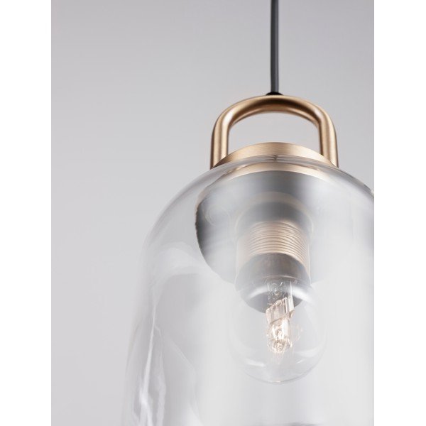 Messingist värvi klaasist ripplamp klaasist varjuga, läbimõõduga 15,5 cm Irvine - Nova Luce-image-2