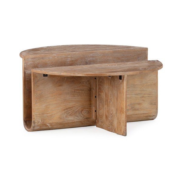 Ümmargune mangopuidust kohvilaud, läbimõõduga 80 cm Divya - MOME