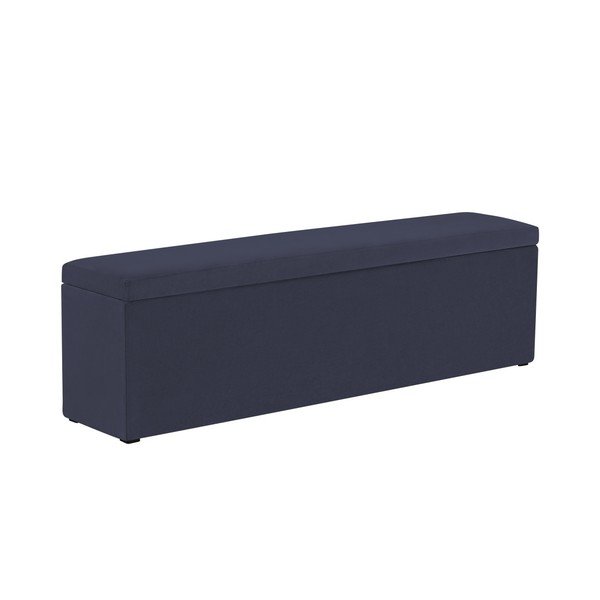 Tmavě modrý otoman Mazzini Sofas Ancona, 200 x 46 cm
