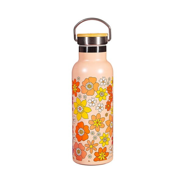 Oranžist roostevabast terasest beebipudel 500 ml 70s Floral - Sass & Belle-image-3