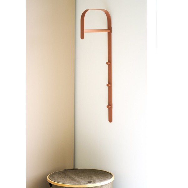 Konjakipruuni värvi metallist seinariiul 30x80x3 cm Gresto - House Nordic-image-1