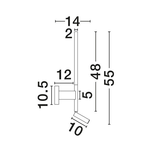 Mattvalge alumiiniumist LED-seinavalgusti painduva konstruktsiooniga Handy - Nova Luce-image-4