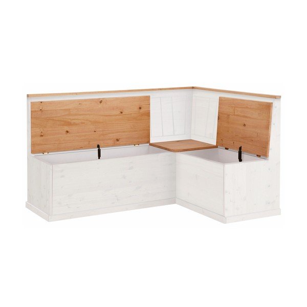 Valge muutuv nurgapink männipuidust koos hoiuruumiga Silas - Støraa-image-2