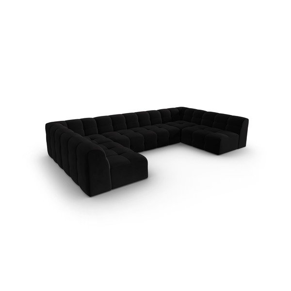 Must sametist nurgadiivan (U-kujuline) Kendal - Micadoni Home-image-3