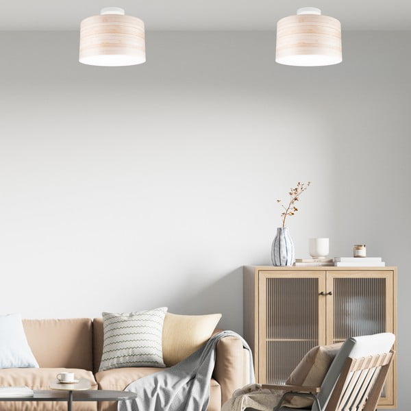 Helepruun laevalgusti tekstiilist varjuga ø 35 cm Print - LAMKUR-image-1