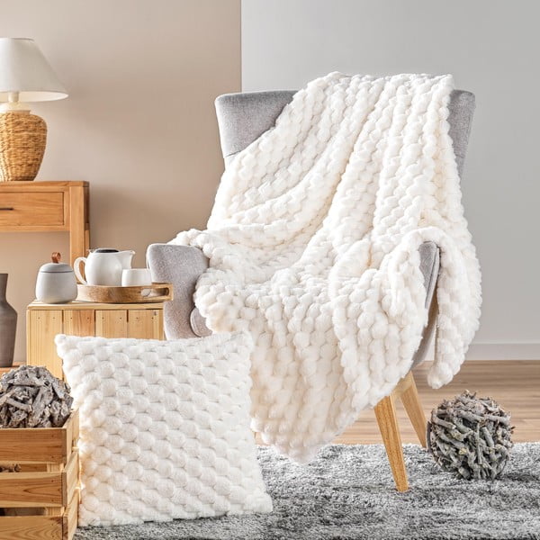 Dekoratiivne kunstkarusnahast padi 45x45 cm Frosty - douceur d'intérieur-image-1