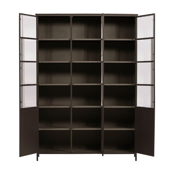 Tumepruun metallvitriin 140x200x42 cm Exhibit - WOOOD-image-2