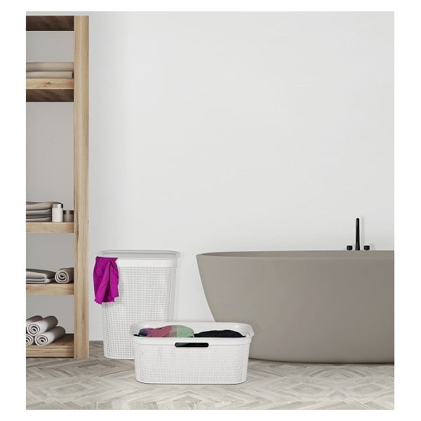 Valge plastikust pesukorv 41 l Brisen - Rotho-image-2
