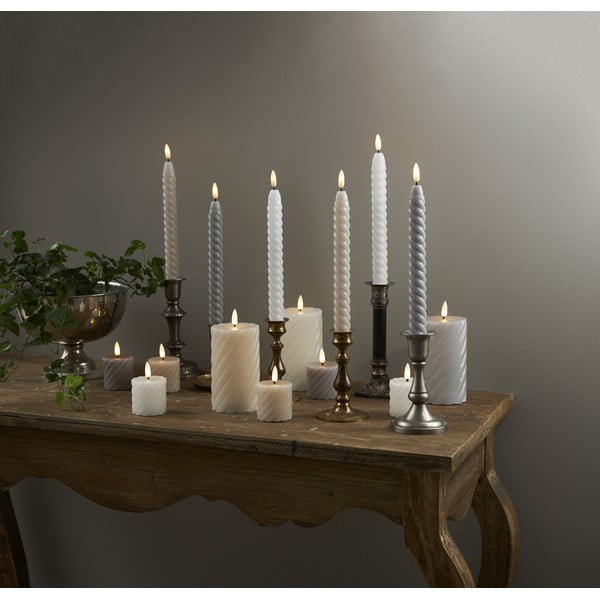 Valge vaha LED küünal, kõrgus 15 cm Flamme Swirl - Star Trading-image-2