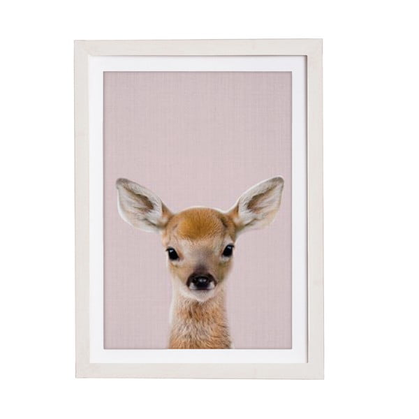 Seinamaal raamides Baby Deer, 30 x 40 cm Rose Baby Deer - Querido Bestiario