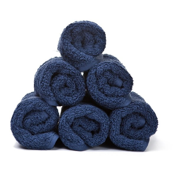 Sada 6 modrých bavlněných ručníků Casa Di Bassi Guest, 30 x 50 cm