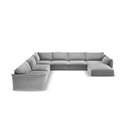 Helehall sametist nurgadiivan (vasak nurk/U-kujuline) Vanda - Mazzini Sofas