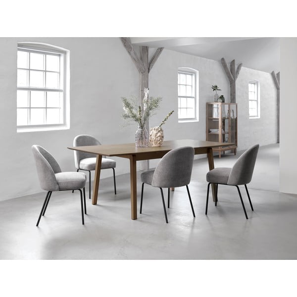 Pruun tammepuidust söögilaud 95x200 cm Bari - Unique Furniture-image-1