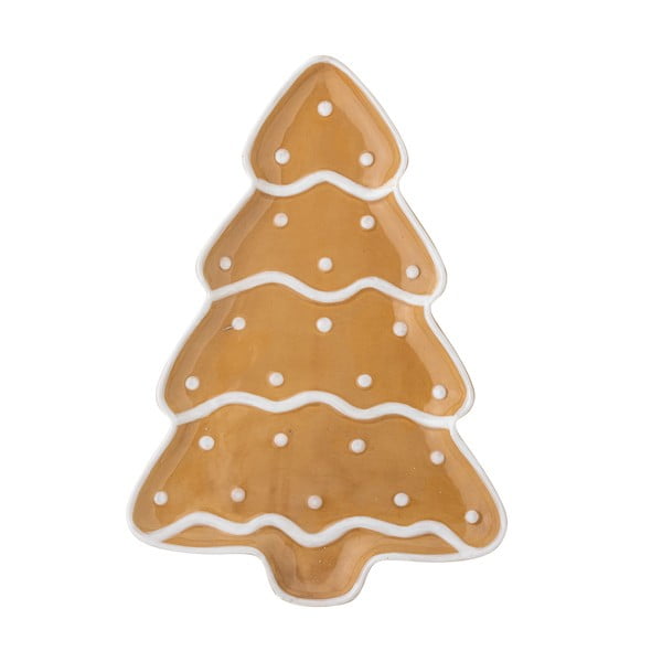 Helepruun keraamiline serveerimistaldrik jõulumotiiviga Ginnie - Bloomingville