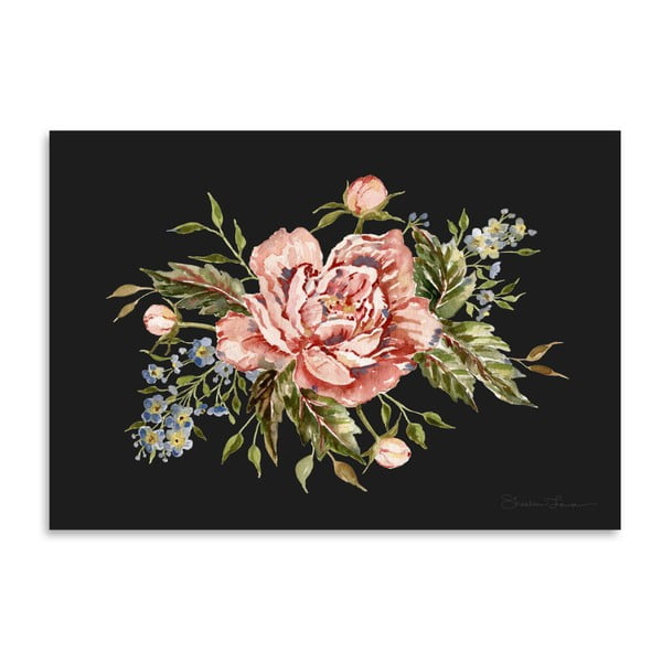 Plakát Americanflat Pink Wild Rose Bouquet by Shealeen Louise, 30 x 42 cm