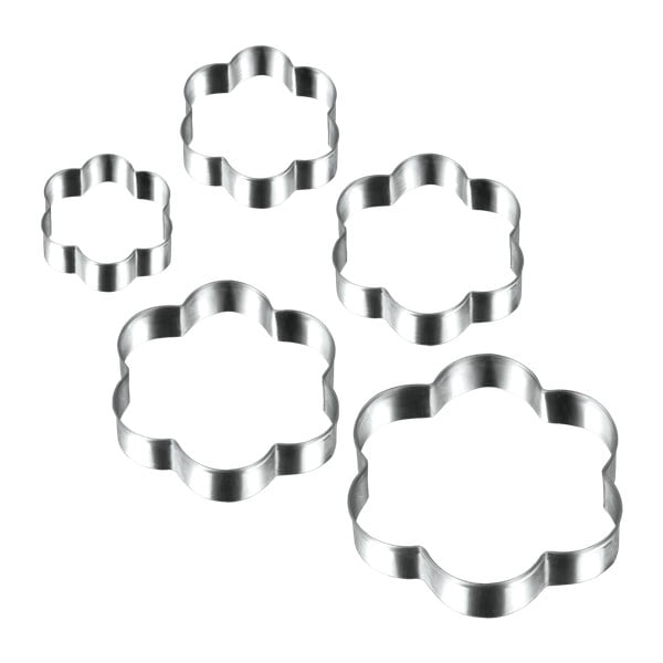5 lillekujulise küpsiseküpsise lõikeri komplekt Küpsiseküpsiseküpsise lõikurid - Metaltex