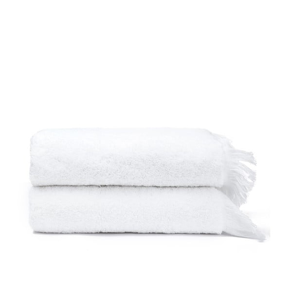 Sada 2 bílých bavlněných ručníků Casa Di Bassi Face, 50 x 90 cm