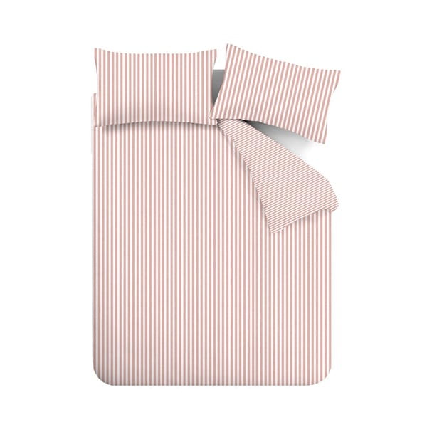 Roosa flanell voodipesu kaheinimesevoodile 200x200 cm Stripe - Catherine Lansfield